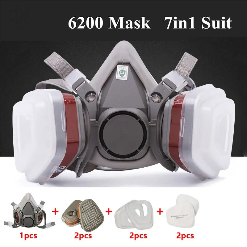 Respirator Half Face - Maska przeciwgazowa 7w1 z filtrami 6001,