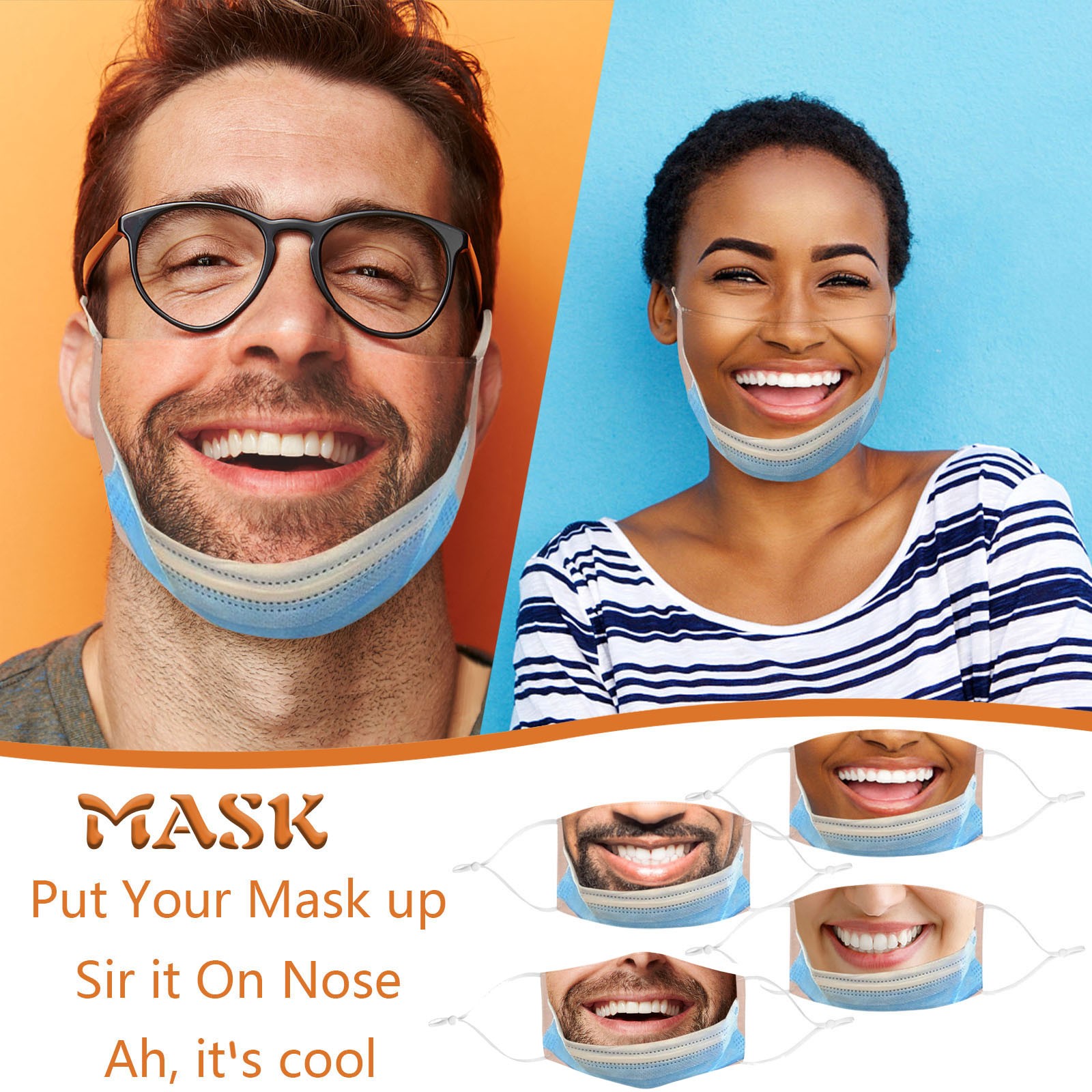 Cloth Face Mask Washable - Zabawna maska na usta dla dorosłych