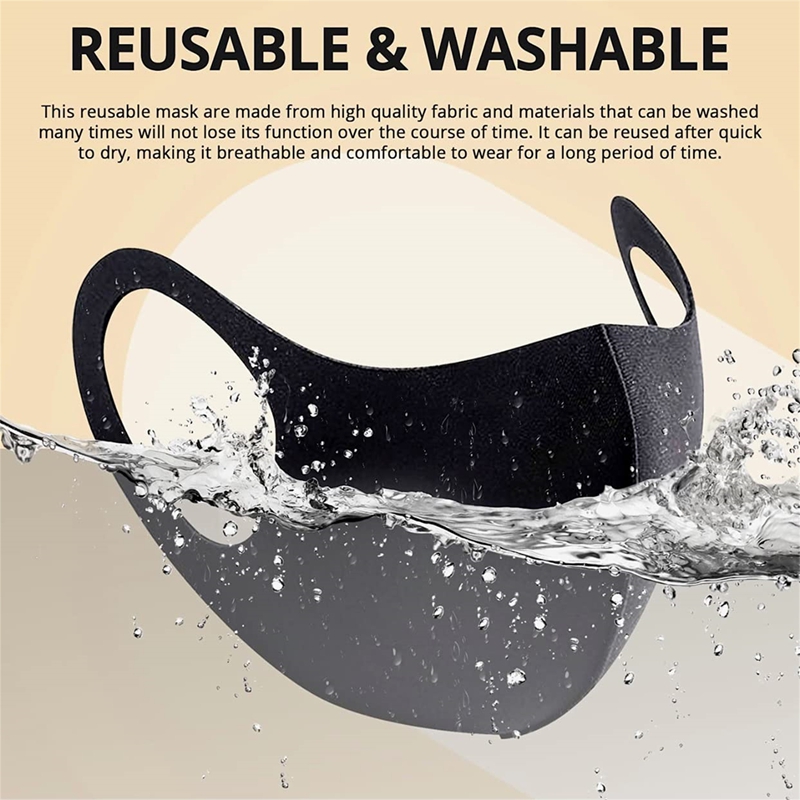 Cloth Face Mask Washable - 5/10 SZTUK Modna Jednolita Maska na