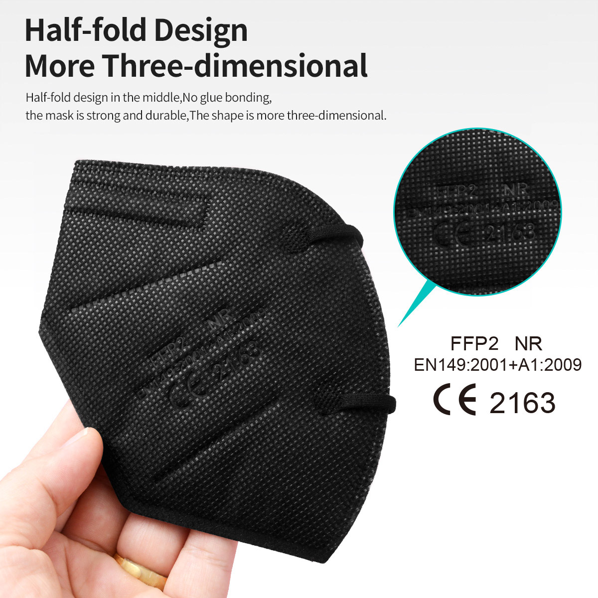 5-warstwowe maski FFP2 CE Appr – Black Face Mask Pack recenzja i cena