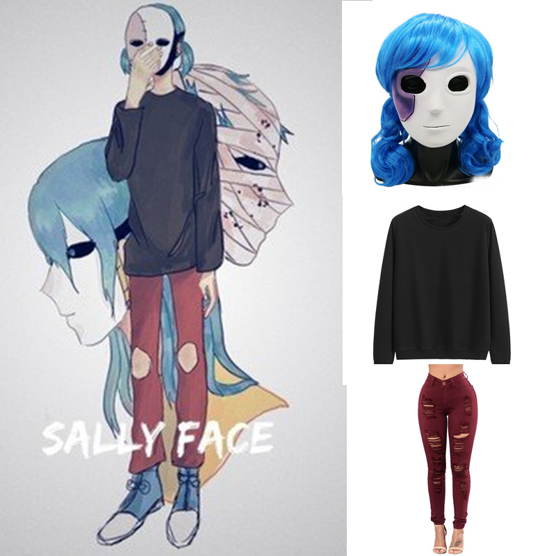 Hot Anime Game Sally Face Cosp – Black Face Mask Pack recenzja i cena